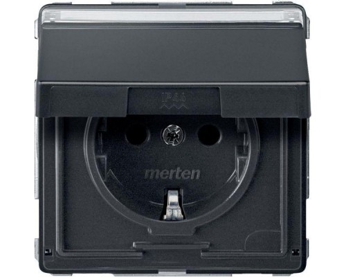Механизм розетки СП Merten поле для надписи с защ. крышкой SchE MTN2312-7214