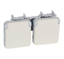 Механизм розетки СП Plexo 2К+З франц. станд. бел. 2п. верт. Leg 069643