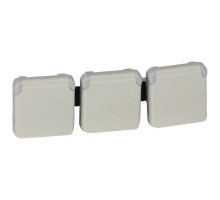 Механизм розетки СП Plexo 2К+З франц. станд. бел. 3п. горизонт. Leg 069644