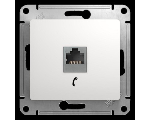 Механизм розетки телеф. 1-м СП Glossa RJ11 бел. SchE GSL000181T