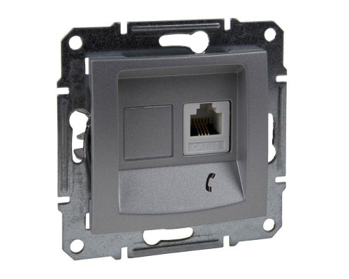 Механизм розетки телеф. 1-м СП Sedna RJ11 алюм. SchE SDN4101160