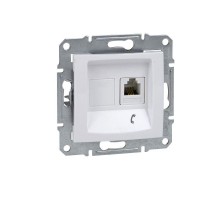Механизм розетки телеф. 1-м СП Sedna RJ11 бел. SchE SDN4101121