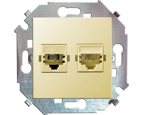 Механизм розетки телеф. СП Simon15 2мод. RJ11 + RJ11 сл. кость Simon 1591589-031