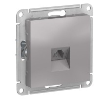 Механизм розетки телефонной 1-м СП ATLAS DESIGN RJ11 алюм. SchE ATN000381