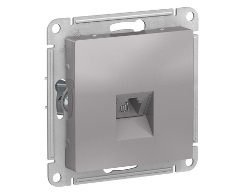 Механизм розетки телефонной 1-м СП ATLAS DESIGN RJ11 алюм. SchE ATN000381