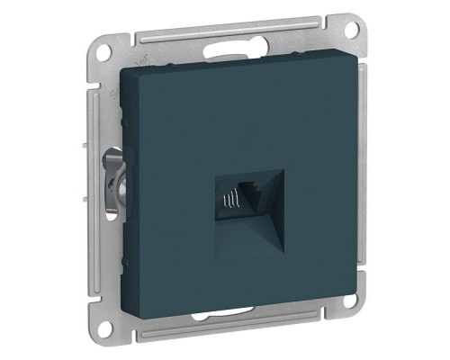 Механизм розетки телефонной 1-м СП ATLAS DESIGN RJ11 изумруд SchE ATN000881