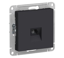 Механизм розетки телефонной 1-м СП ATLAS DESIGN RJ11 карбон SchE ATN001081