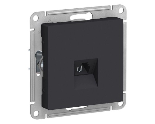 Механизм розетки телефонной 1-м СП ATLAS DESIGN RJ11 карбон SchE ATN001081