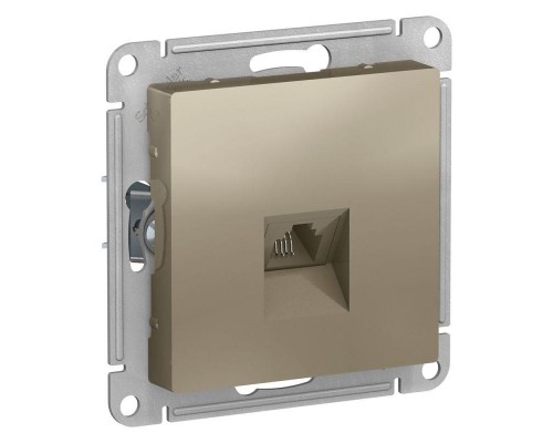 Механизм розетки телефонной 1-м СП ATLAS DESIGN RJ11 шампань SchE ATN000581