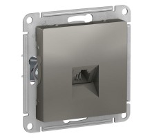 Механизм розетки телефонной 1-м СП ATLAS DESIGN RJ11 сталь SchE ATN000981