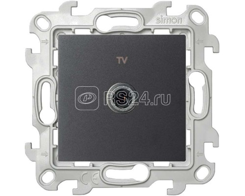 Механизм ТВ розетки оконечной Simon24 графит 2450476-038