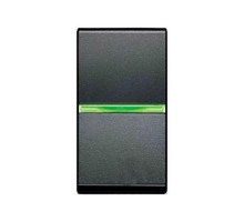 Механизм выключателя 1-кл. 1п 1мод. СП Zenit 16А IP20 с клавишей с контрол. подсветкой антрацит ABB 2CLA210150N1801