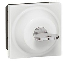 Механизм выключателя 1-кл. 2мод. СП Mosaic 6А IP41 250В с ключом 3 полож. бел. Leg 077073