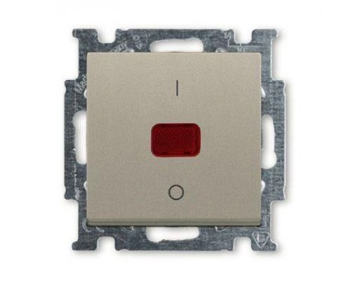 Механизм выключателя 1-кл. 2п СП Basic 55 20А IP20 250В с клавишей с линзой с неон. лампой с маркир. I/O шампань ABB 2CKA001020A0091
