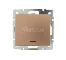 Механизм выключателя 1-кл. Рейн с подсветкой мат. бронз. LEZARD 703-3188-111