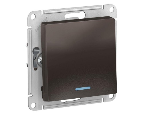 Механизм выключателя 1-кл. СП AtlasDesign 10А IP20 (сх. 1а) 10AX с подсветкой мокко SchE ATN000613