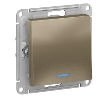 Механизм выключателя 1-кл. СП AtlasDesign 10А IP20 (сх. 1а) 10AX с подсветкой шампань SchE ATN000513