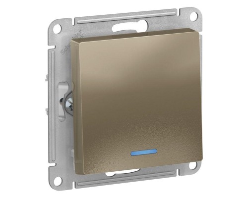 Механизм выключателя 1-кл. СП AtlasDesign 10А IP20 (сх. 1а) 10AX с подсветкой шампань SchE ATN000513