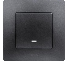 Механизм выключателя 1-кл. СП Etika 10А IP20 250В 10AX с подсветкой / индикацией авт. зажимы антрацит Leg 672603