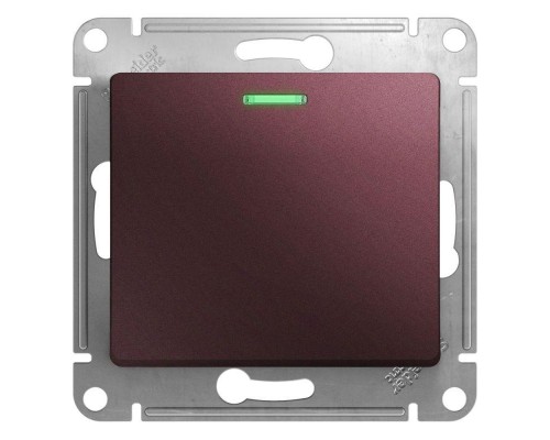 Механизм выключателя 1-кл. СП Glossa 10А IP20 (сх. 1а) 10AX с подсветкой баклажан. SchE GSL001113
