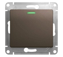 Механизм выключателя 1-кл. СП Glossa 10А IP20 (сх. 1а) 10AX с подсветкой шоколад. SchE GSL000813