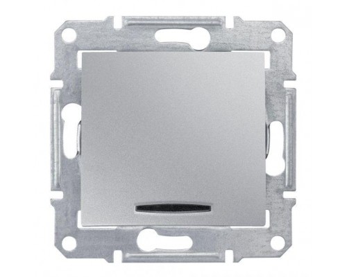 Механизм выключателя 1-кл. СП Sedna 10А IP20 (сх. 1а) 250В с син. подсветкой алюм. SchE SDN1400160