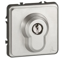Механизм выключателя 1-кл. СП Soliroc 6А IP54 230В с ключом 2 полож. IK10 хром Leg 077874