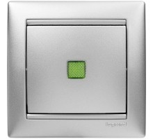 Механизм выключателя 1-кл. СП Valena 10А IP31 250В с зел. индикацией алюм. Leg 770110