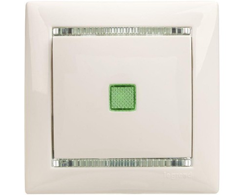 Механизм выключателя 1-кл. СП Valena 10А IP31 250В с зел. индикацией бел. Leg 774410