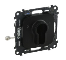 Механизм выключателя 1-кл. СП Valena Allure 10А IP20 230В с ключом 2 полож. с лиц. панелью антрацит Leg 755238