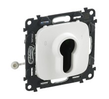 Механизм выключателя 1-кл. СП Valena Allure 10А IP20 230В с ключом 2 полож. с лиц. панелью бел. Leg 755235
