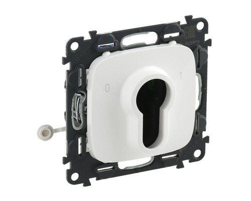Механизм выключателя 1-кл. СП Valena Allure 10А IP20 230В с ключом 2 полож. с лиц. панелью бел. Leg 755235