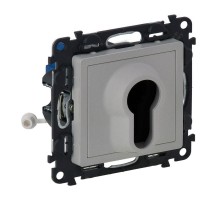 Механизм выключателя 1-кл. СП Valena Life 10А IP20 230В с ключом 2 полож. с лиц. панелью алюм. Leg 752325