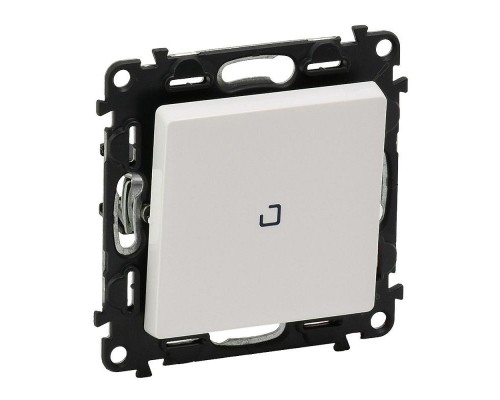 Механизм выключателя 1-кл. СП Valena Life 10А IP20 250В 10AX с индикацией с лиц. панелью безвинт. зажимы бел. Leg 752104