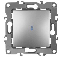 Механизм выключателя 1-кл. СП Эра12 10А IP20 12-1102-03 250В 10AX с подсветкой алюм. Эра Б0014635