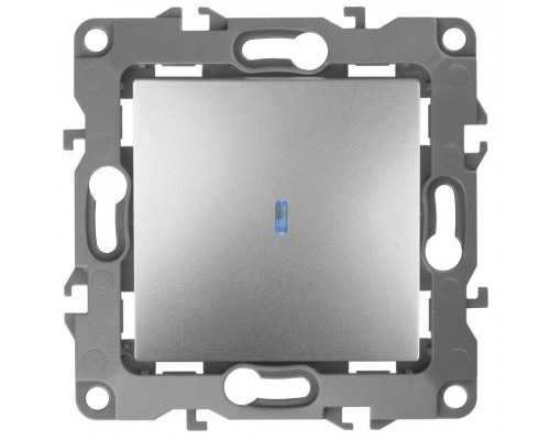 Механизм выключателя 1-кл. СП Эра12 10А IP20 12-1102-03 250В 10AX с подсветкой алюм. Эра Б0014635
