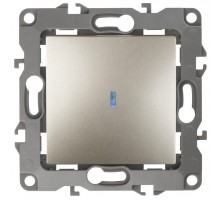 Механизм выключателя 1-кл. СП Эра12 10А IP20 12-1102-04 250В 10AX с подсветкой шампань Эра Б0014636