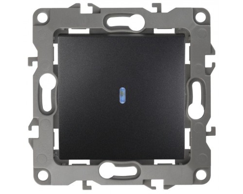 Механизм выключателя 1-кл. СП Эра12 10А IP20 12-1102-05 250В 10AX с подсветкой антрацит Эра Б0014637