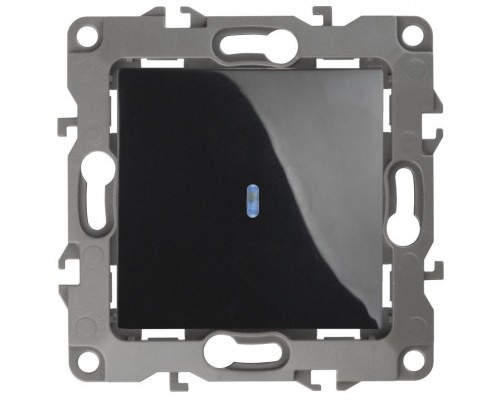 Механизм выключателя 1-кл. СП Эра12 10А IP20 12-1102-06 250В 10AX с подсветкой черн. Эра Б0014638