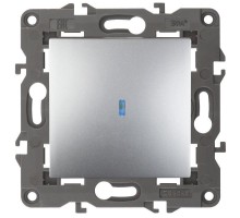 Механизм выключателя 1-кл. СП Эра Elegance 10А IP20 14-1102-03 250В 10AX с подсветкой алюм. Эра Б0034217