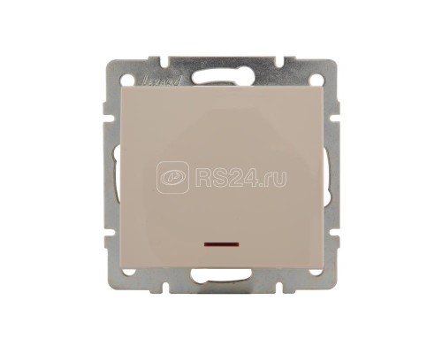 Механизм выключателя 1-кл. СП Рейн IP20 с подсветкой крем. LEZARD 703-0388-111