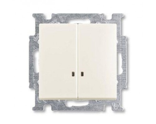 Механизм выключателя 2-кл. 1п СП Basic 55 10А IP20 с клавишей с линзой подсветки с неон. лампой chalet-white ABB 2CKA001012A2188