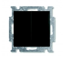 Механизм выключателя 2-кл. 1п СП Basic 55 10А IP20 с клавишей с линзой подсветки с неон. лампой chateau-black ABB 2CKA001012A2178