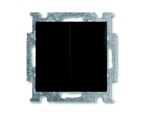 Механизм выключателя 2-кл. 1п СП Basic 55 10А IP20 с клавишей с линзой подсветки с неон. лампой chateau-black ABB 2CKA001012A2178