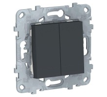 Механизм выключателя 2-кл. 2мод. СП Unica New IP21 (сх. 5) антрацит SchE NU521154