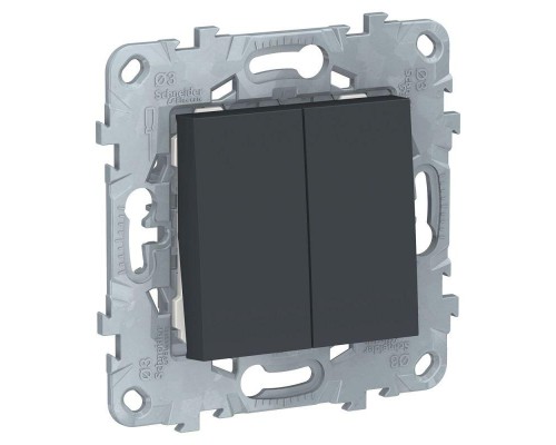 Механизм выключателя 2-кл. 2мод. СП Unica New IP21 (сх. 5) антрацит SchE NU521154