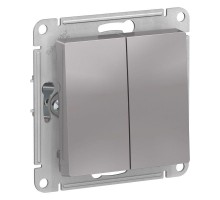 Механизм выключателя 2-кл. СП AtlasDesign 10А IP20 (сх. 5) 10AX алюм. SchE ATN000351