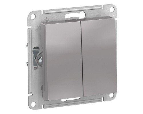 Механизм выключателя 2-кл. СП AtlasDesign 10А IP20 (сх. 5) 10AX алюм. SchE ATN000351