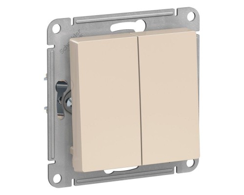 Механизм выключателя 2-кл. СП AtlasDesign 10А IP20 (сх. 5) 10AX беж. SchE ATN000251