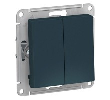 Механизм выключателя 2-кл. СП AtlasDesign 10А IP20 (сх. 5) 10AX изумруд SchE ATN000851